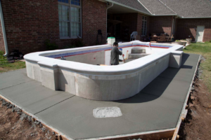 Pool in progress showing the ICF Build Block System wall construction