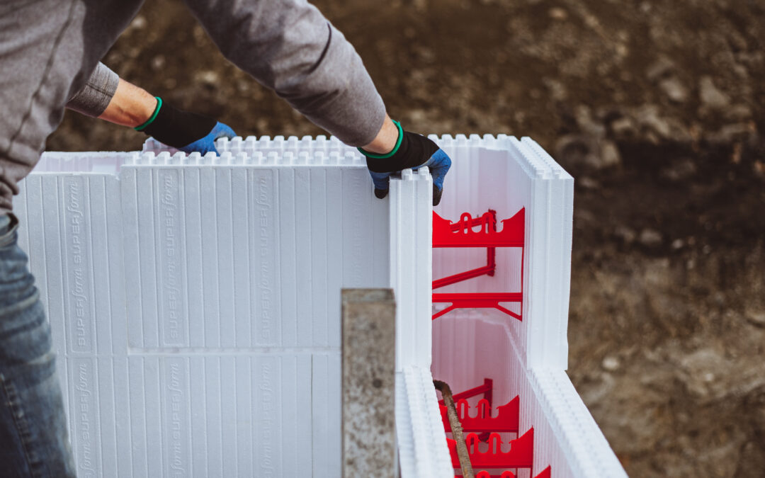 SuperForm ICF being assembled at the jobsite.